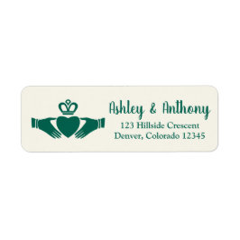 Emerald Green Celtic Claddagh Wedding Address