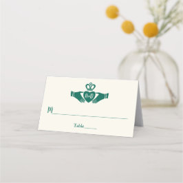 Emerald Green Celtic Claddagh Wedding Address Platzkarte