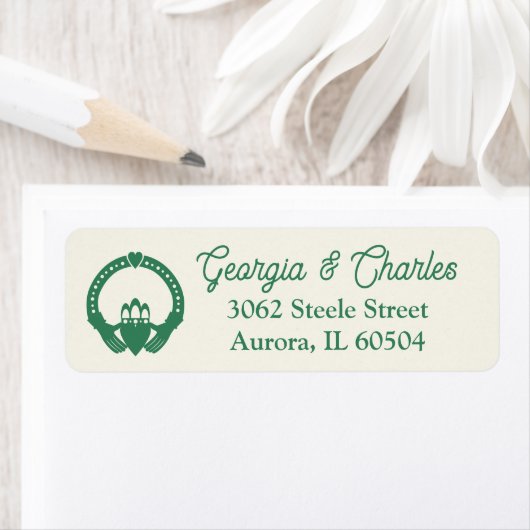 Emerald Green Celtic Knot Claddagh Wedding (Insitu)