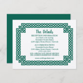 Emerald Green Celtic Knot Claddagh Wedding Begleitkarte (Vorne/Hinten)