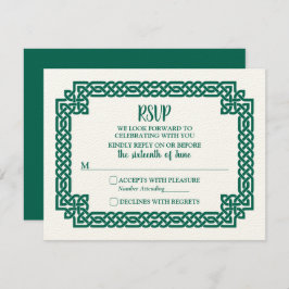 Emerald Green Celtic Knot Claddagh Wedding RSVP