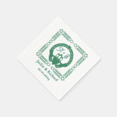 Emerald Green Celtic Knot Claddagh Wedding Serviette (Ecke)