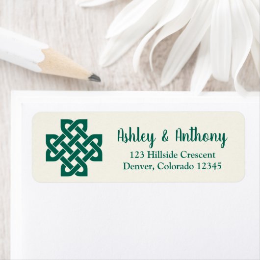 Emerald Green Celtic Knot Wedding Address (Insitu)
