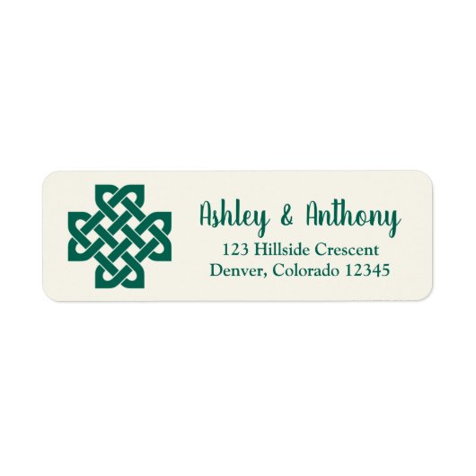 Emerald Green Celtic Knot Wedding Address (Vorne)