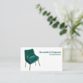 Emerald Green Chair Berufliches Design Minimalisti Visitenkarte (Stehend Vorderseite)
