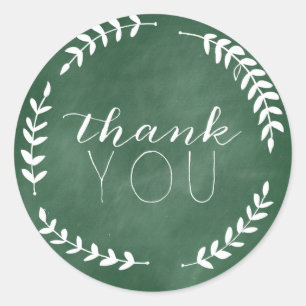 Emerald Green Chalkboard Danke Laurel Sticker