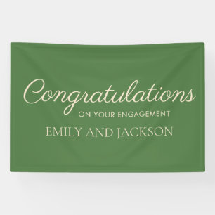 Emerald Green Champagne Elegante Script-Verlobung Banner