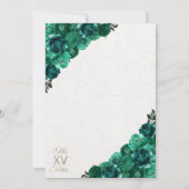 Emerald Green Charra Floral Boots Quinceañera Einladung (Rückseite)