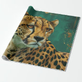 Emerald Green Cheetah Maximalist Decor Geschenkpapier (Ungerollt)