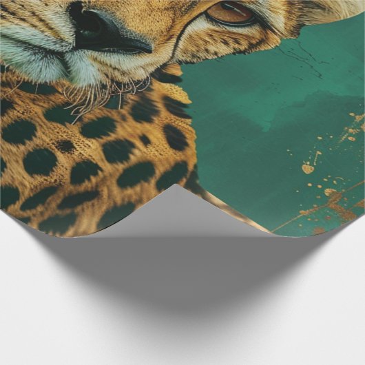 Emerald Green Cheetah Maximalist Decor Geschenkpapier (Ecke)