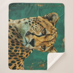 Emerald Green Cheetah Maximalist Decor Sherpadecke
