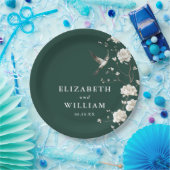 Emerald Green Chinoiserie Blumengarten Hochzeit Pappteller (Party)