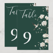 Emerald Green Chinoiserie Blumenladen Tischnummern (Vorne/Hinten)