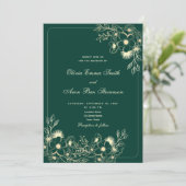 Emerald Green Classic QR Code Wedding Einladung (Stehend Vorderseite)