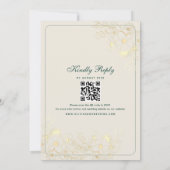 Emerald Green Classic QR Code Wedding Einladung (Rückseite)