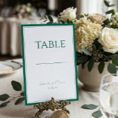 Emerald Green Classic Wedding Table Number Tischnummer