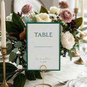 Emerald Green Classic Wedding Table Number Tischnummer
