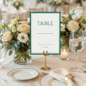 Emerald Green Classic Wedding Table Number Tischnummer