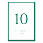 Emerald Green Classic Wedding Tischnummer (Vorderseite)