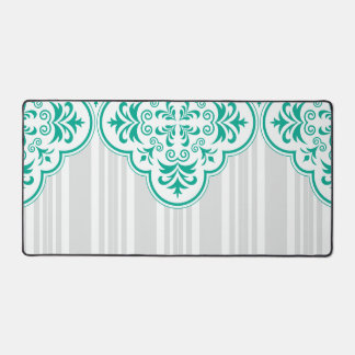 Emerald Green Classy Stripes Damask Schreibtischunterlage