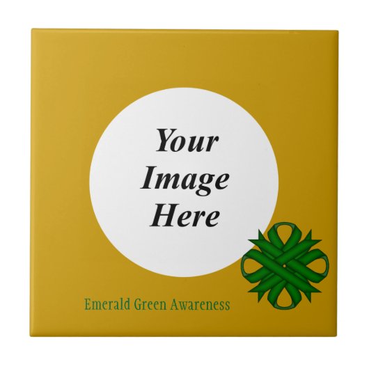 Emerald Green Clover Ribbon Template von K Yoncich Fliese (Vorderseite)