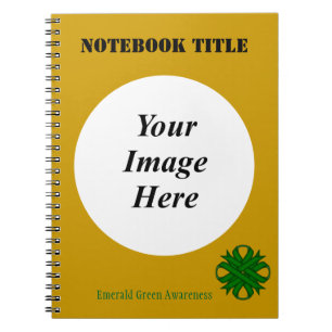 Emerald Green Clover Ribbon Template von K Yoncich Notizblock