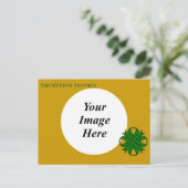 Emerald Green Clover Ribbon Template von K Yoncich Postkarte (Stehend Vorderseite)