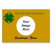 Emerald Green Clover Ribbon Template von K Yoncich Tischnummer (Rückseite)