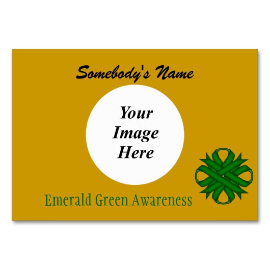 Emerald Green Clover Ribbon Template von K Yoncich Tischnummer (Vorderseite)