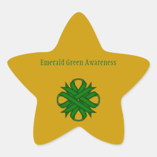 Emerald Green Clover Ribbon von Kenneth Yoncich Stern-Aufkleber