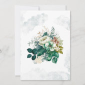 Emerald Green Cream Florals Wedding Celebration Einladung (Rückseite)