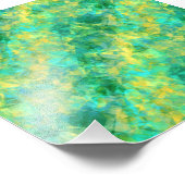 Emerald Green Crumpled Texture Fotodruck (Ecke)