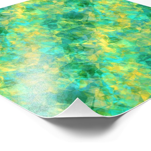 Emerald Green Crumpled Texture Fotodruck (Ecke)