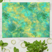 Emerald Green Crumpled Texture Geschirrtuch (Gefaltet)