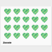 Emerald Green Crumpled Texture Herz-Aufkleber (Blatt)
