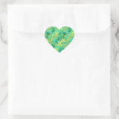 Emerald Green Crumpled Texture Herz-Aufkleber (Tasche)