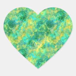 Emerald Green Crumpled Texture Herz-Aufkleber