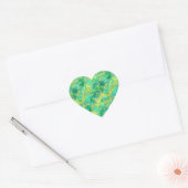 Emerald Green Crumpled Texture Herz-Aufkleber (Umschlag)