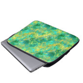 Emerald Green Crumpled Texture Laptopschutzhülle (Vorne Knopf)