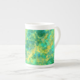 Emerald Green Crumpled Texture Porzellantasse