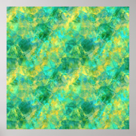 Emerald Green Crumpled Texture Poster