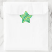 Emerald Green Crumpled Texture Stern-Aufkleber (Tasche)