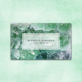 Emerald Green Crystal Healing Arts Business Card Visitenkarte