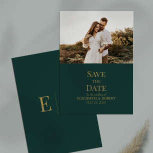 Emerald Green Custom Foto Save the Date Card Einladung