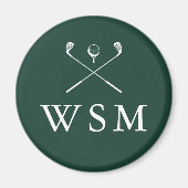 Emerald Green Custom Monogram Golf Clubs Magnet (Vorne)