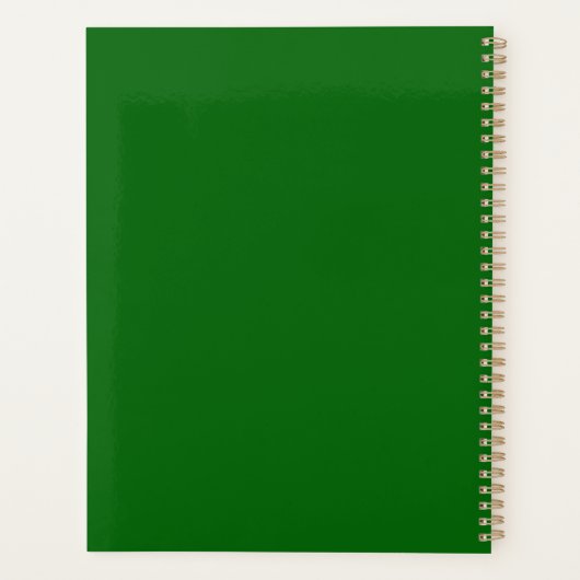 Emerald Green Custom Name Notebook – Fresh & Elega Planer (Rückseite)