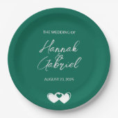 Emerald Green Custom Wedding Pappteller (Vorderseite)