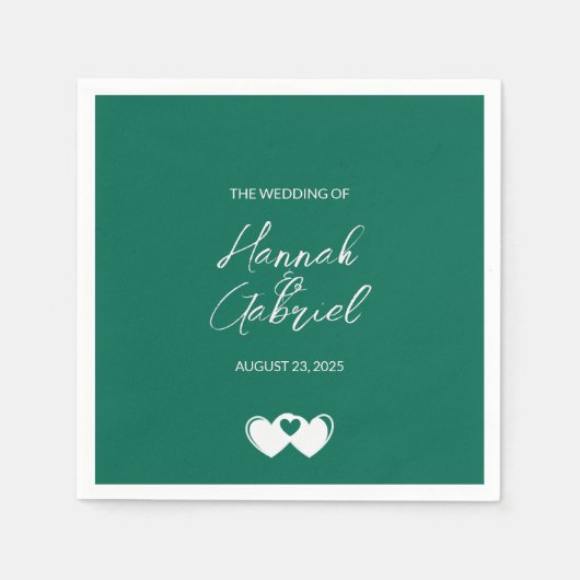 Emerald Green Custom Wedding Serviette (Vorderseite)