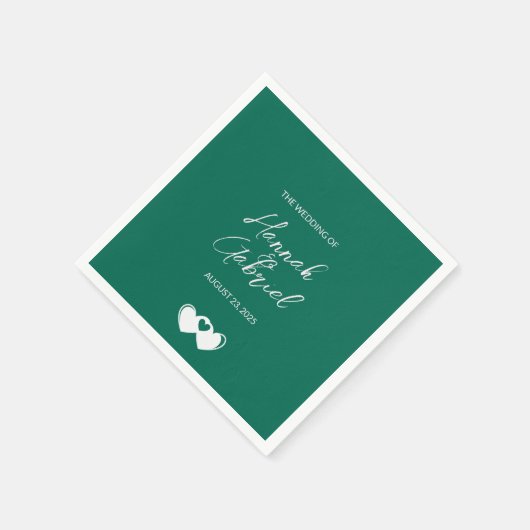 Emerald Green Custom Wedding Serviette (Ecke)