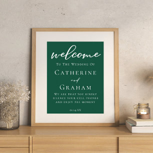 Emerald Green Custom Willkommen bei unserer Hochze Poster